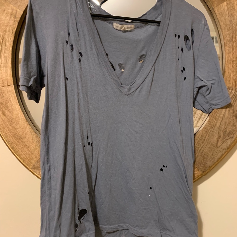 distressed v neck tee